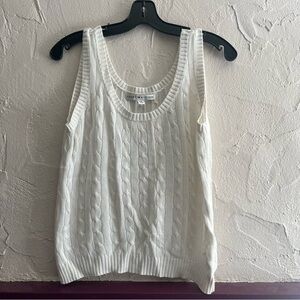 Tommy Hilfiger Ivory Cable Knit Tank